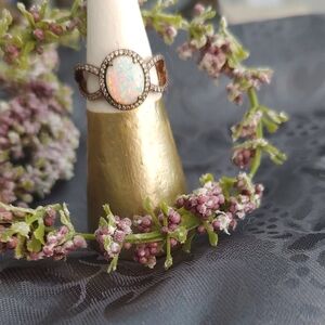 Elegant Sterling Silver Opal Ring